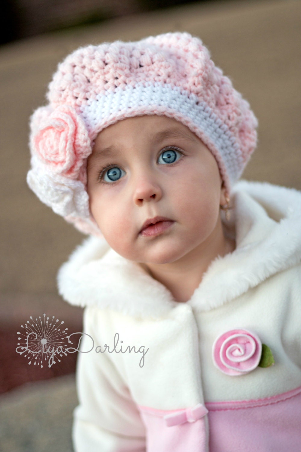 Crochet Beret Hat for Girls Slouchy Hat Baby to Toddler