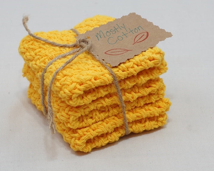 Crocheted Dishcloths Yellow Dishcloths Gift Sets Gift