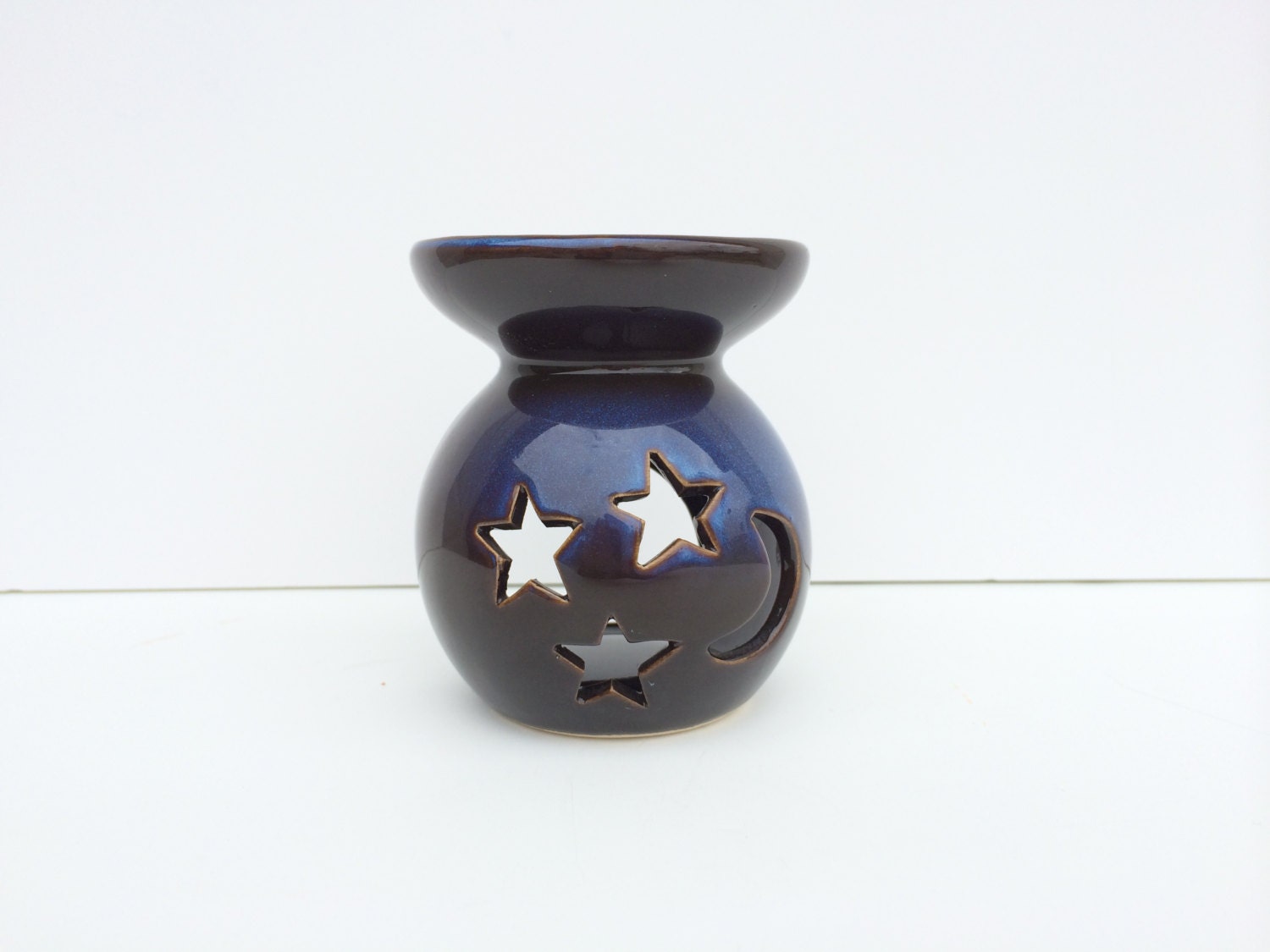 Crescent Moon & Stars candle holder Vintage