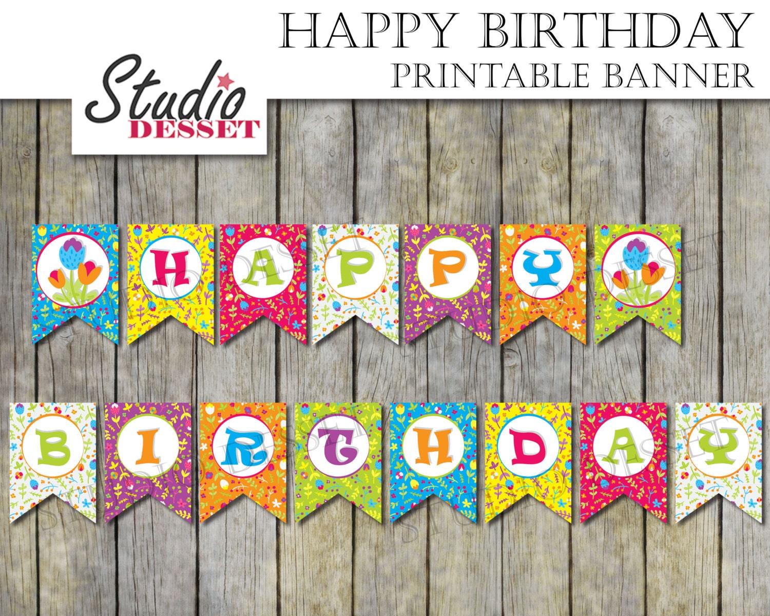 birthday banner printable pdf party printable bunting