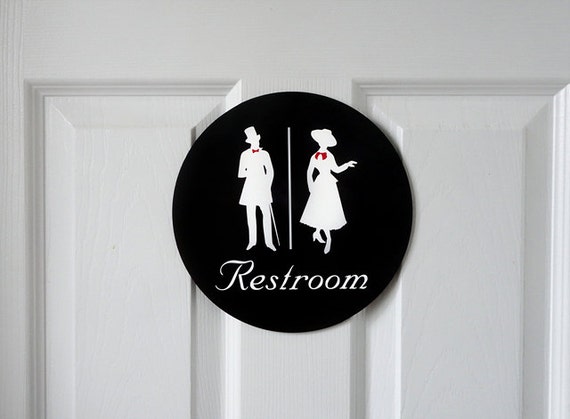 Vintage style restroom Sign