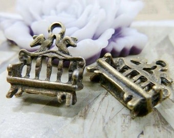 Oxidized 3D Sweetheart Park Bench Charm main image 1