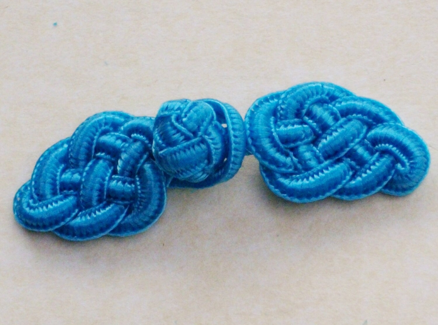 Bright blue frog closure. Celtic knot. Set of by notionallybetter