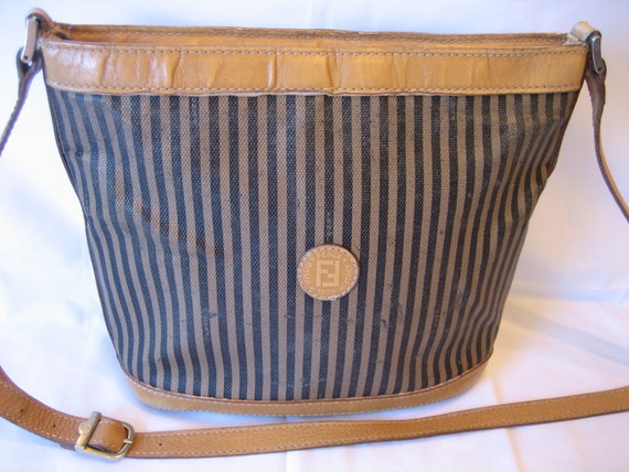 ... Vintage Fendi Cross Body Shoulder Bag Bucket Tote Handbag Purse