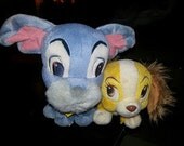 Vintage Lot of 2 Disney Lady & the Tramp Plush Dogs Dolls 10" and 12" tall Disneyland - One Piece