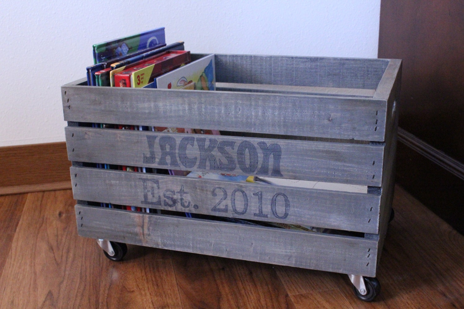 Customized Wooden Crate w/ Wheels Perfect Storage Solution
