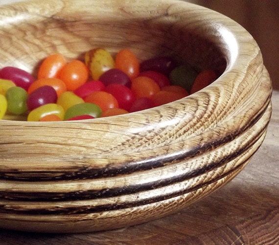Turned Wood Bowl Wooden Oak Bowl. Candy Bowl Woodturning