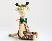 Artist teddy bear giraffe - collectible OOAK bear giraffe - giraffe John