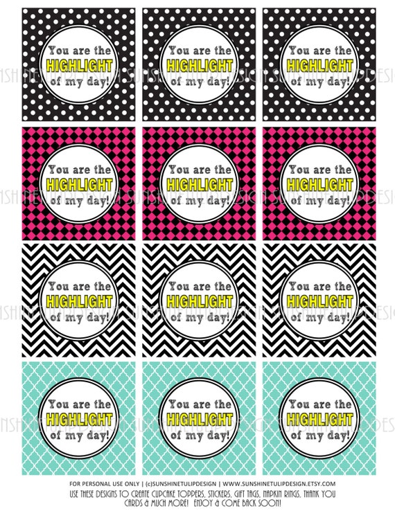 Teacher Appreciation Stickers Tags Labels and Cupcake Topper Printable ...