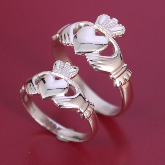  Claddagh  ring  matching his and hers set by IrishJewelryDesign