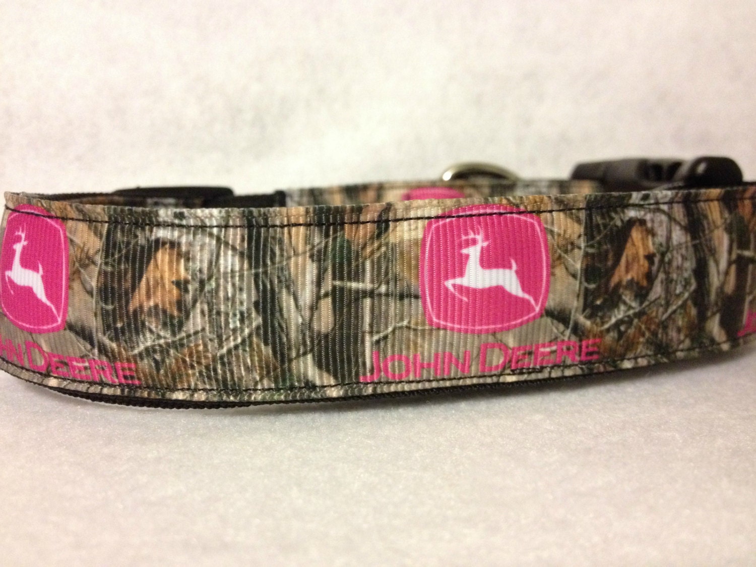 Camo and Pink John Deere Dog Collar by lincolnlabel on Etsy