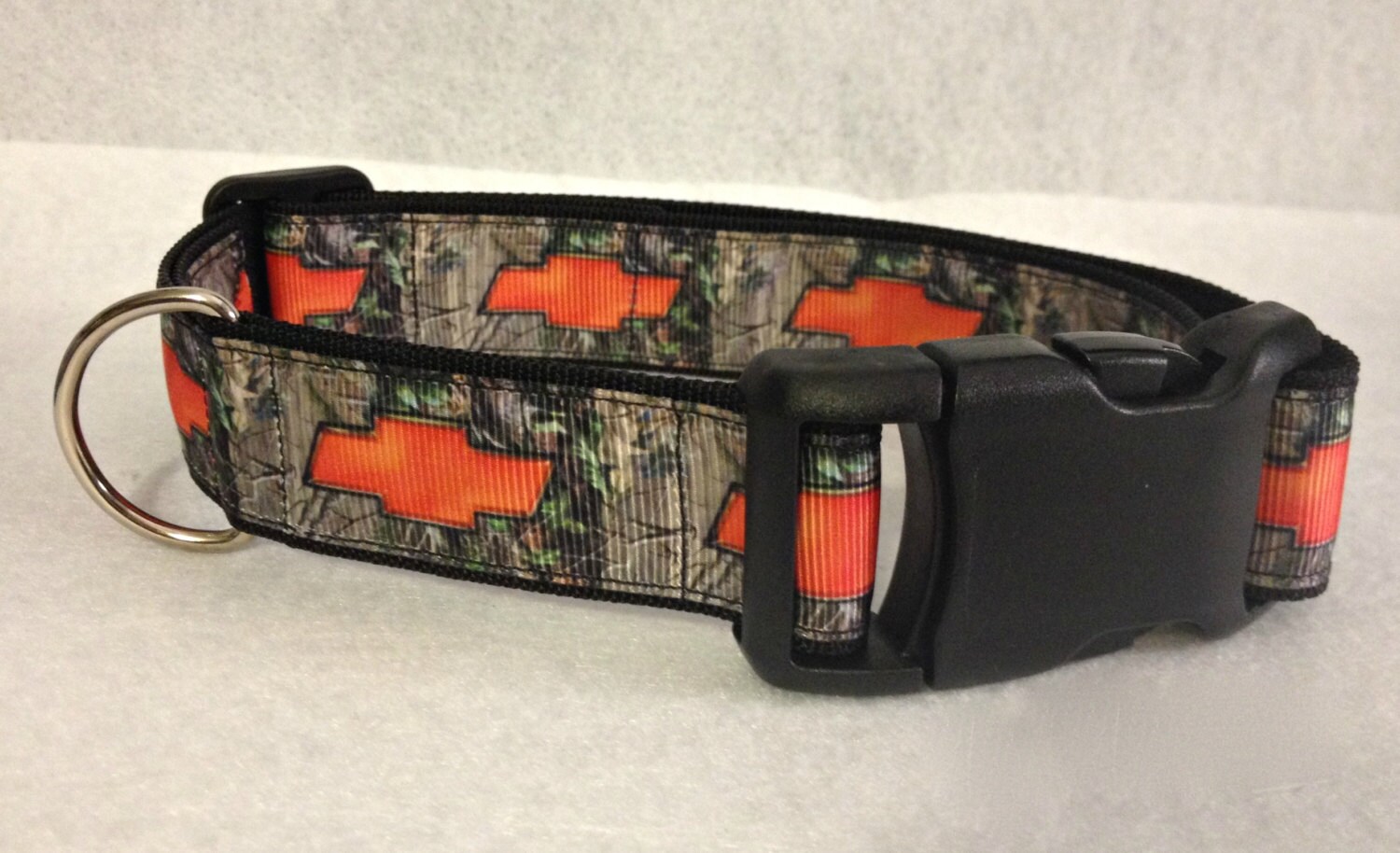 Orange Chevy with Camo Dog Collar