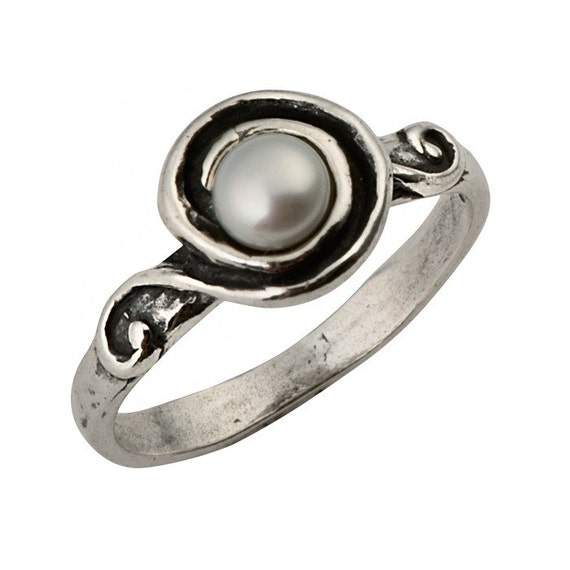 Pearl silver bridesmaid Ring Sterling  sterling  Ring Pearl Bridesmaid Ring Silver gifts  Gifts White