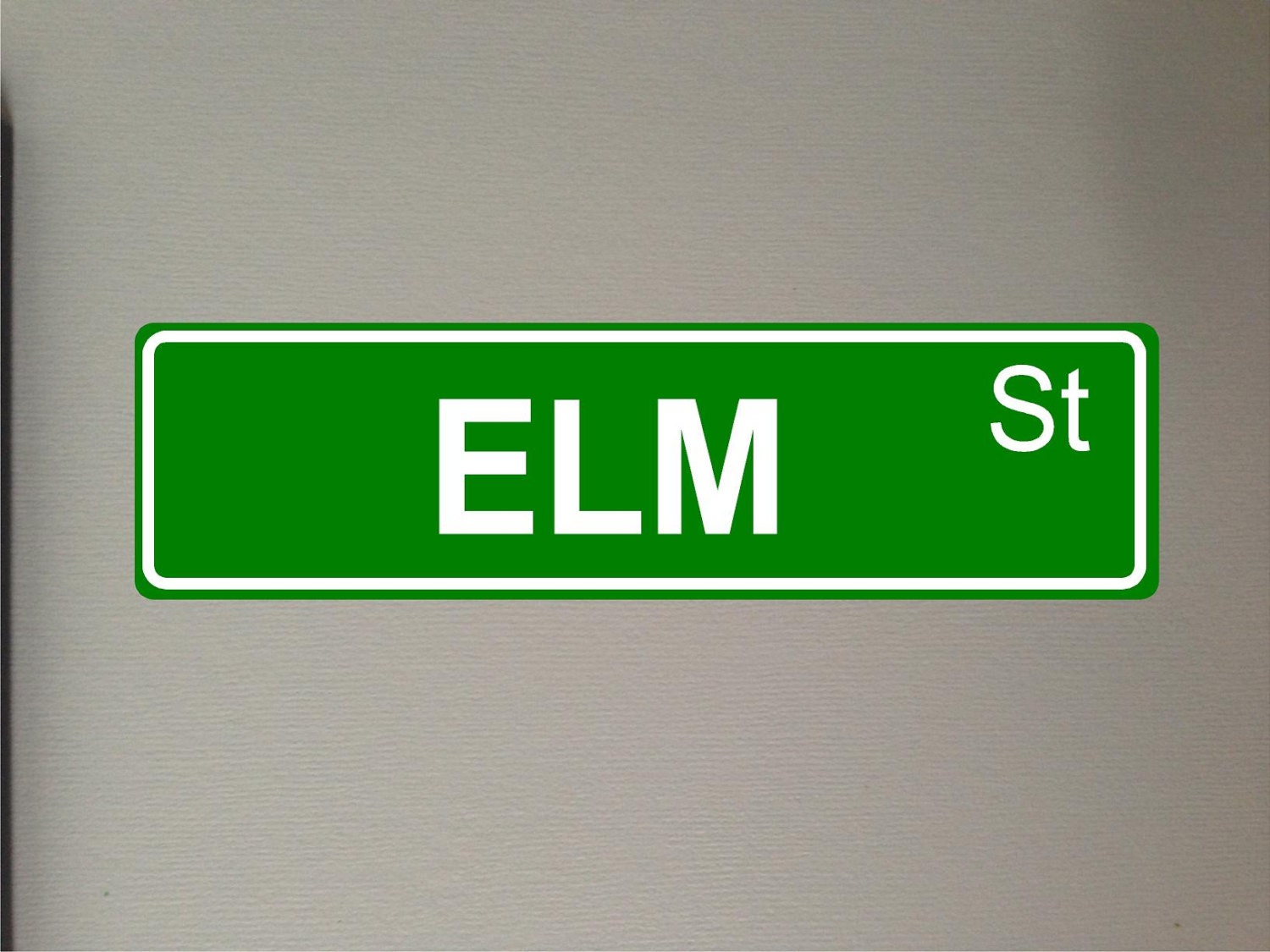 Elm St Green Aluminum Street sign outdoor 24L x