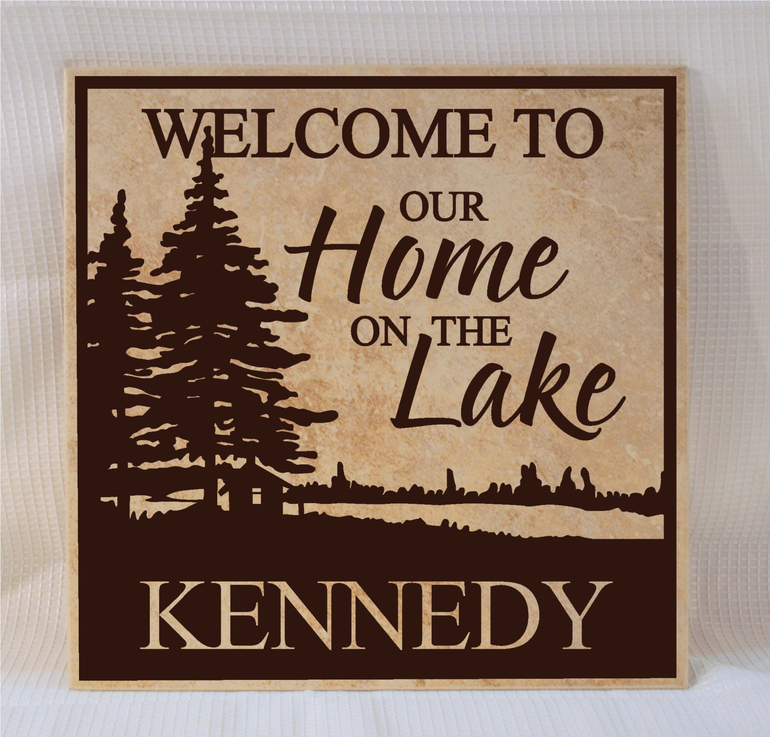to our Home on the Lake Personalized Sign lake by LEVinyl