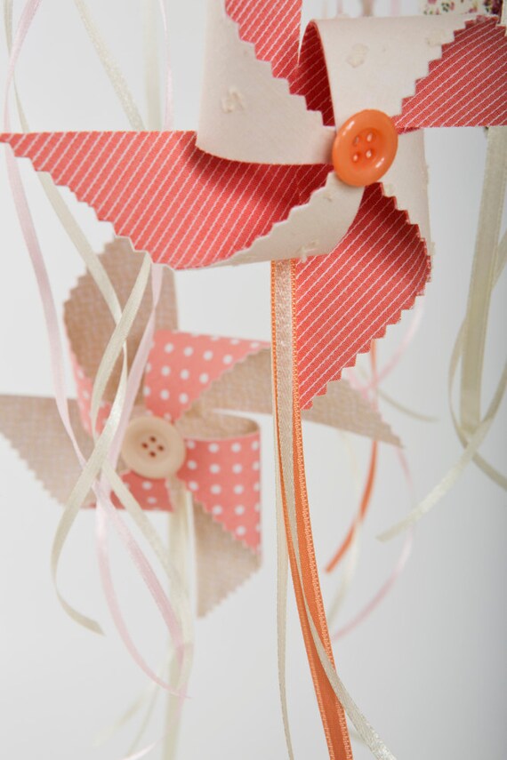 Coral nursery mobile Baby girl mobile coral pink Nursery