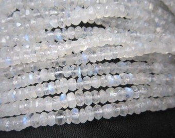 13 inch rainbow moonstone faceted 6-7mm rondell beads one strand