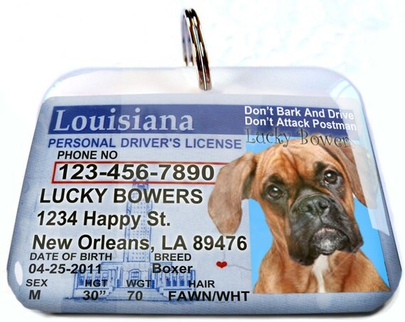 Louisiana driver license Personalized Custom ID by CustomPetTags
