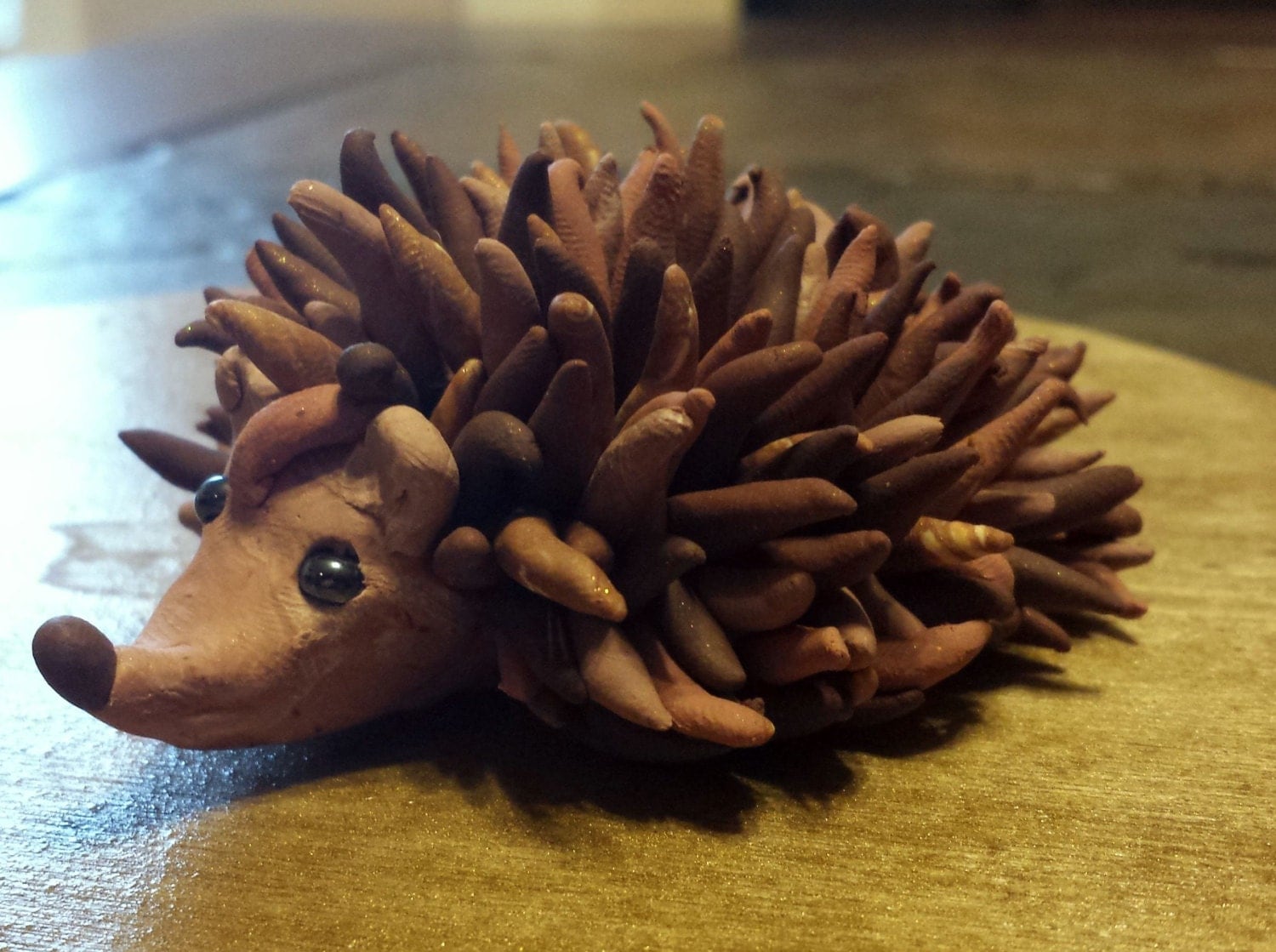 Hedgehog Porcupine Polymer Clay Miniature by WillowBrookClay