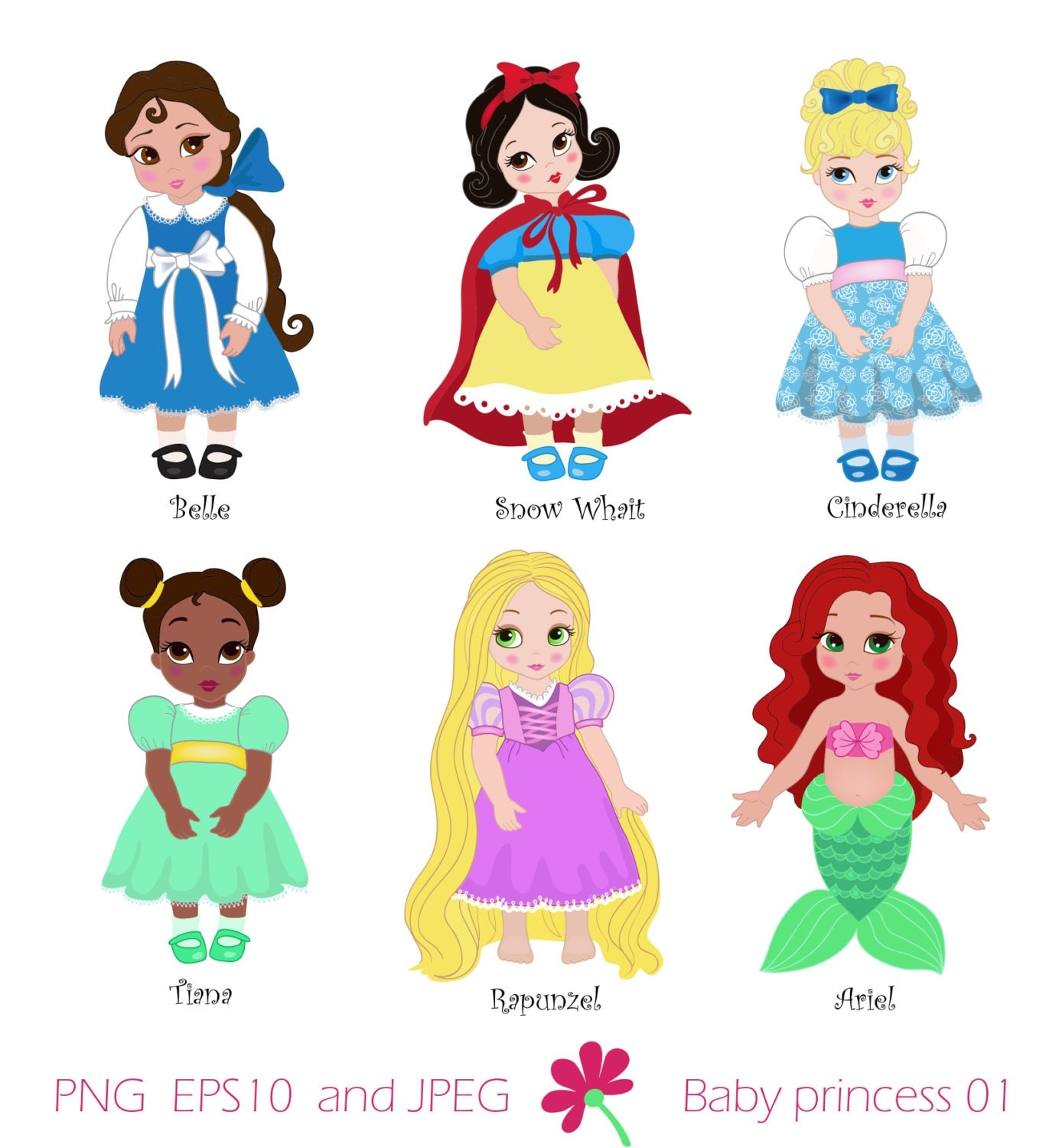 Download Princess in childhood.Digital Clipart Set Baby by ...