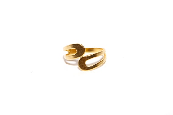 Handcrafted minimal band ring, gold ring, statement ring, open ring