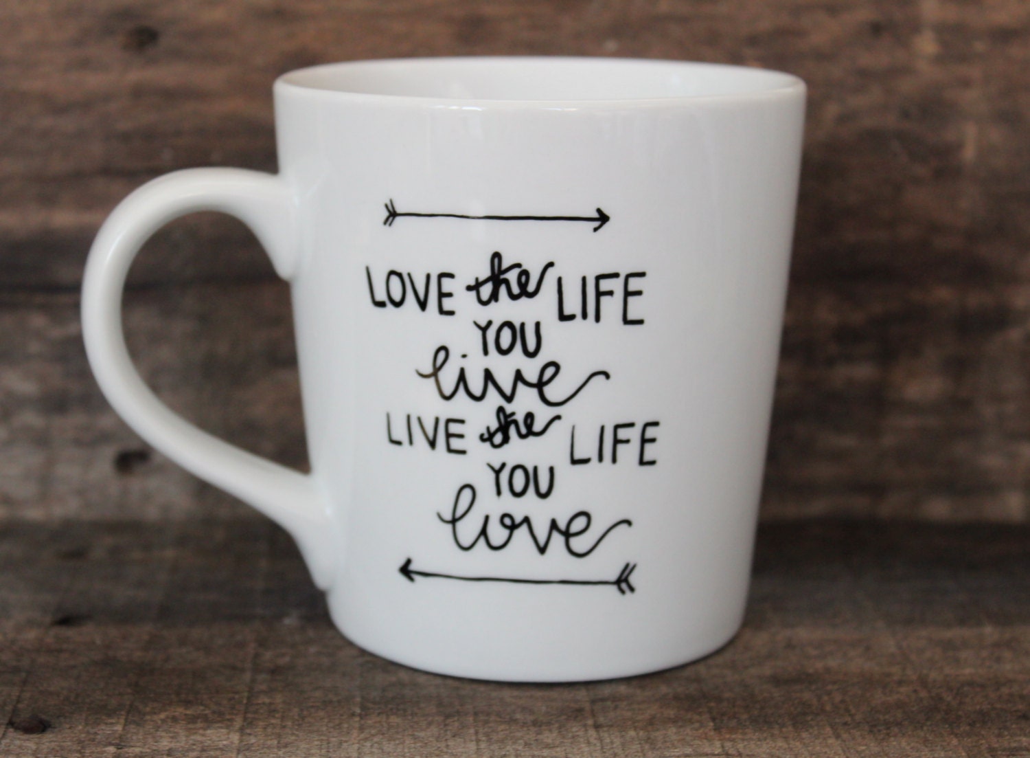 Inspirational Coffee Mug Love the Life You by MorningSunshineShop