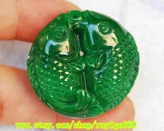 Hand Carved Blue Guatemalan Jadeite Pendant Bead