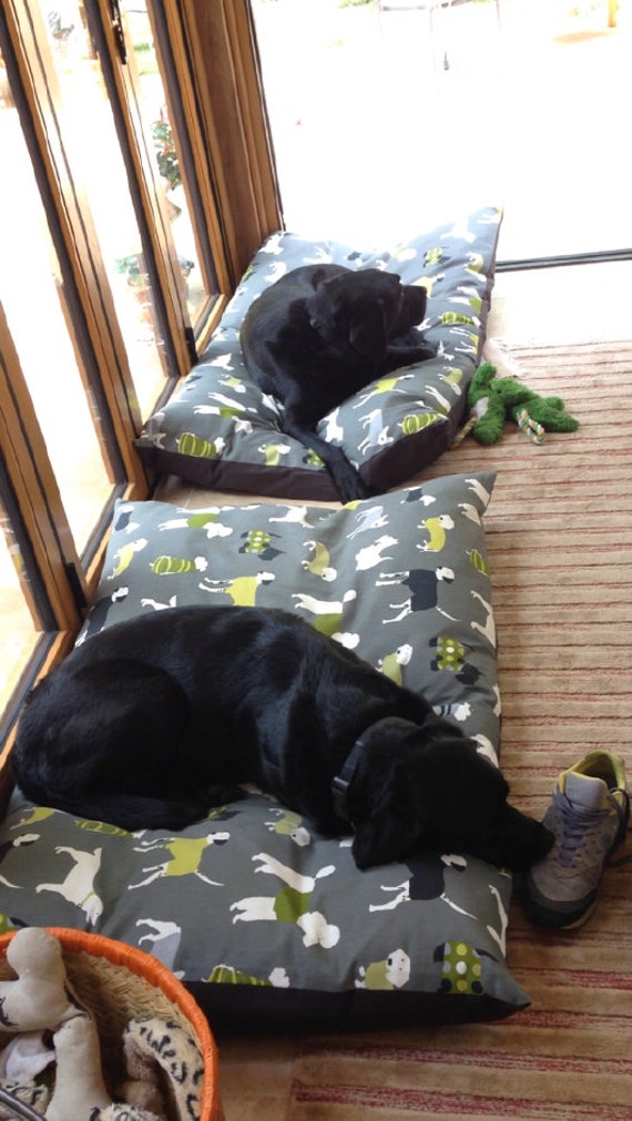 MEDIUM Dog Bed with 100 Cotton Designer Fabric Cover and