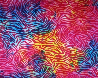 Pink Stripes EOB; Cotton fabric; Batik fabric by Island Batik; 35