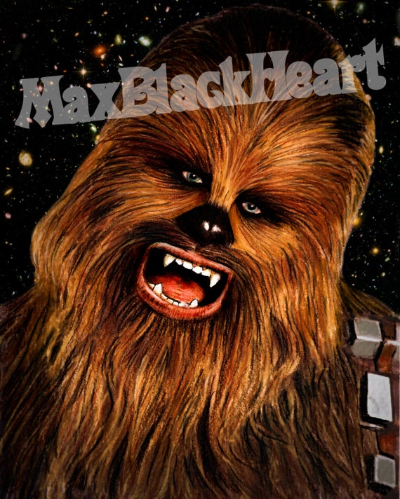 Items similar to 8x10 print / Chewbacca / Han Solo / Space Wookie Fuzz ...