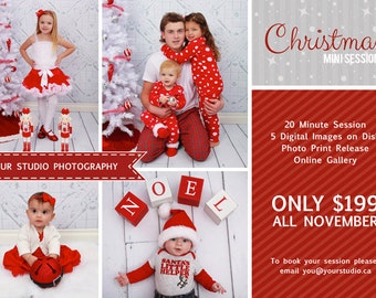 Christmas Mini Session, Christmas Mini Session Template, Christmas Template, Christmas Flyer, Flyer Template, Holiday Mini Session Template