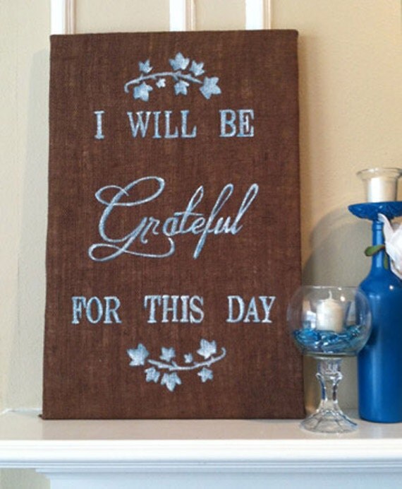 Items similar to Inspirational wall plaque, hand painted burlap on wood