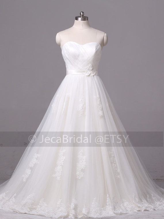 A-line Romantic Spring Wedding Dress Garden Wedding by JecaBridal