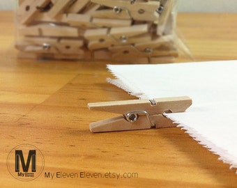 15 Wooden Clothes Pins clips pegs_Small Medium Large size_good for hang photos_Table deco_Escort card holders