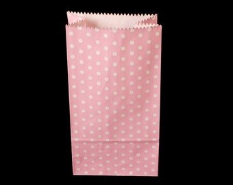 10 Pack white polka dots on various coloured loot bag, candy buffet ...