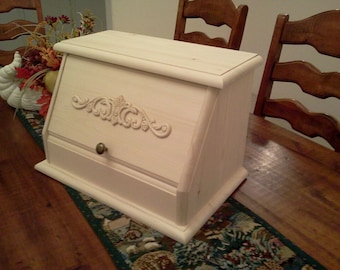 Beautiful Solid Pine Unfinished Bread Box