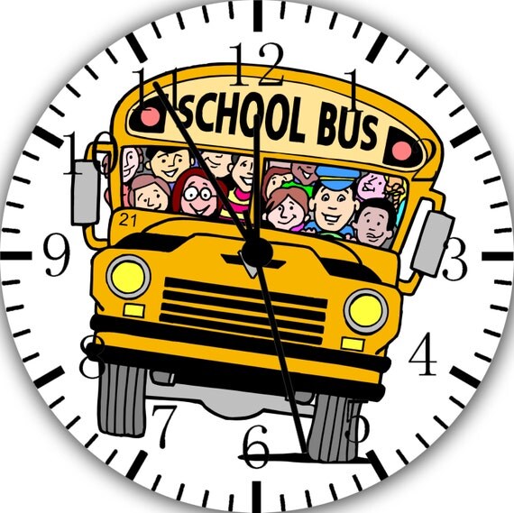 New School bus wall Clock 10" will be nice kids children Gift and Room
