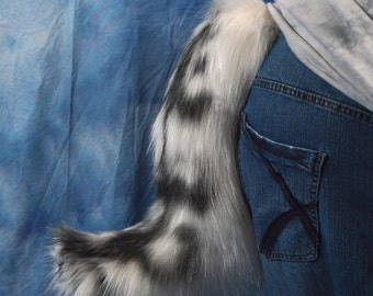 Swirled Stripe Wolf fursuit tail