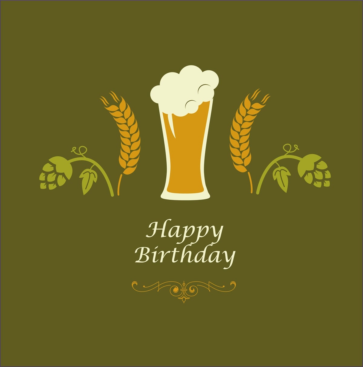 happy birthday glass hop pub retro green printable card happy birthday glass hop pub retro green printable card