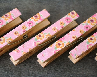 Wooden PEGs 8 pcs, clothes pin, decorated clothespins, baby shower pin ...