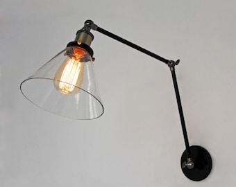 Country Style Glass Wall Sconces - wall lamp - copper lamp socket - edison bulb - industrial style - Edison bulb lamp - vintage style