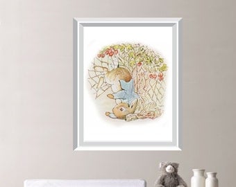 Peter Rabbit Nursery Decor. Baby Nursery Print Art. Peter