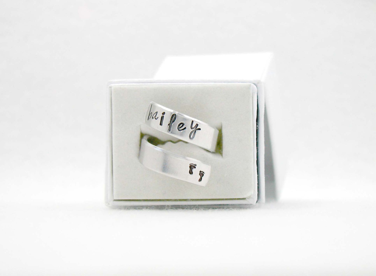 Baby Name Ring Personalized Ring Custom Ring by TheCloverSmith