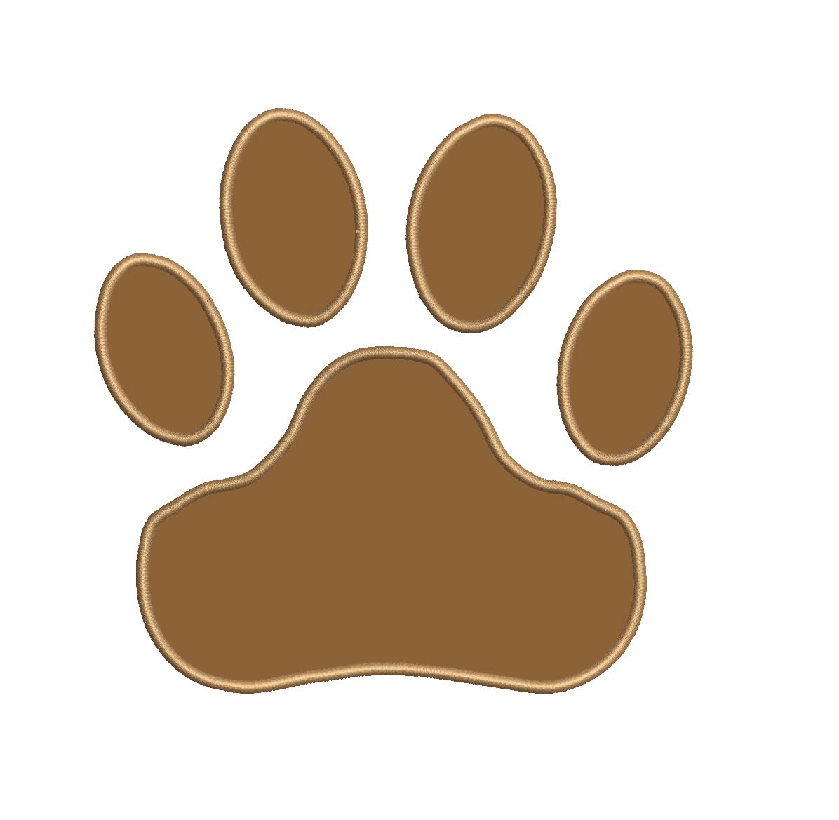 Applique Dog Paw Machine Embroidery Digitized Design pattern