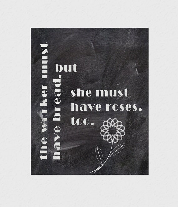 Bread and roses Typographic print Living room decor by hedehede