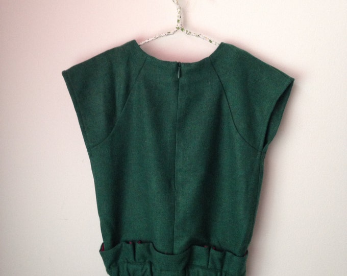 Soft wool dress for girls, gown, green pine, size 4-5 wool dress, autumn, green, ready to send, elegant dress, girls dress