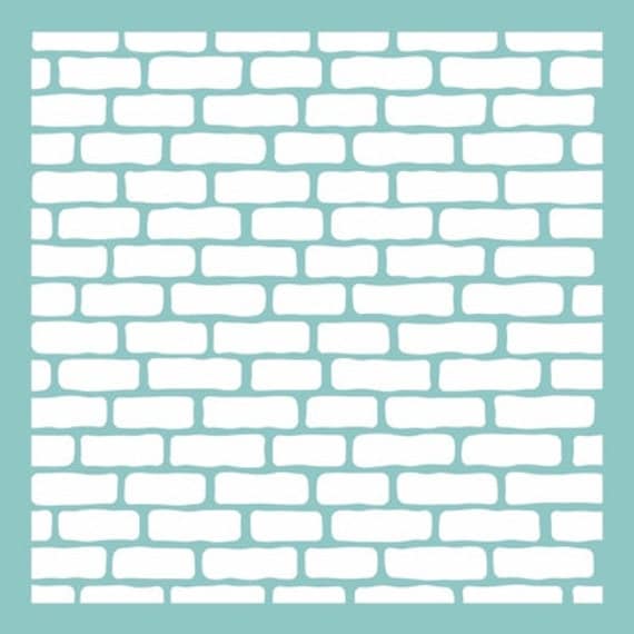 12 x 12 brick wall pattern template / stencil for