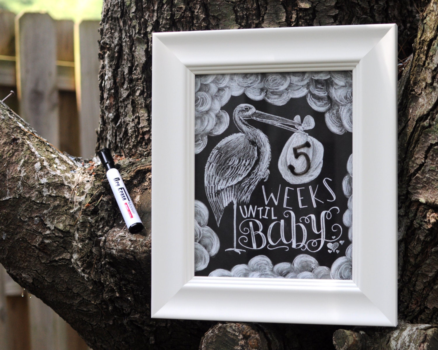 Personalised Pregnancy Countdown Board Baby Arrival Countdown Sign Baby