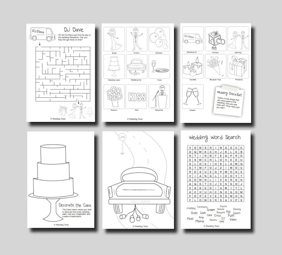 Kids Wedding Activity Book Mint Cover Print by 