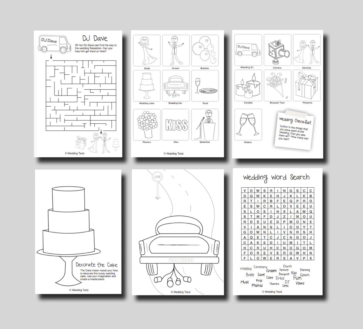 Kids Wedding Activity Book Mint Cover Print by WeddingToolzStore